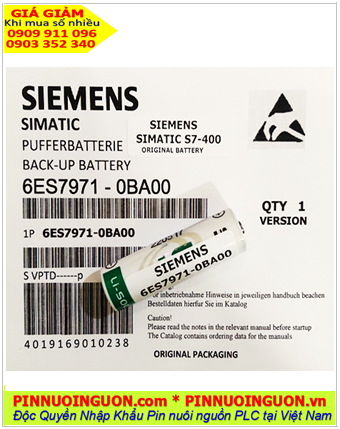 Siemens 6ES7971-0BA00, Pin nuôi nguồn Siemens 6ES7971-0BA00 lithium 3.6v 2600mAh /Xuất xứ PHÁP